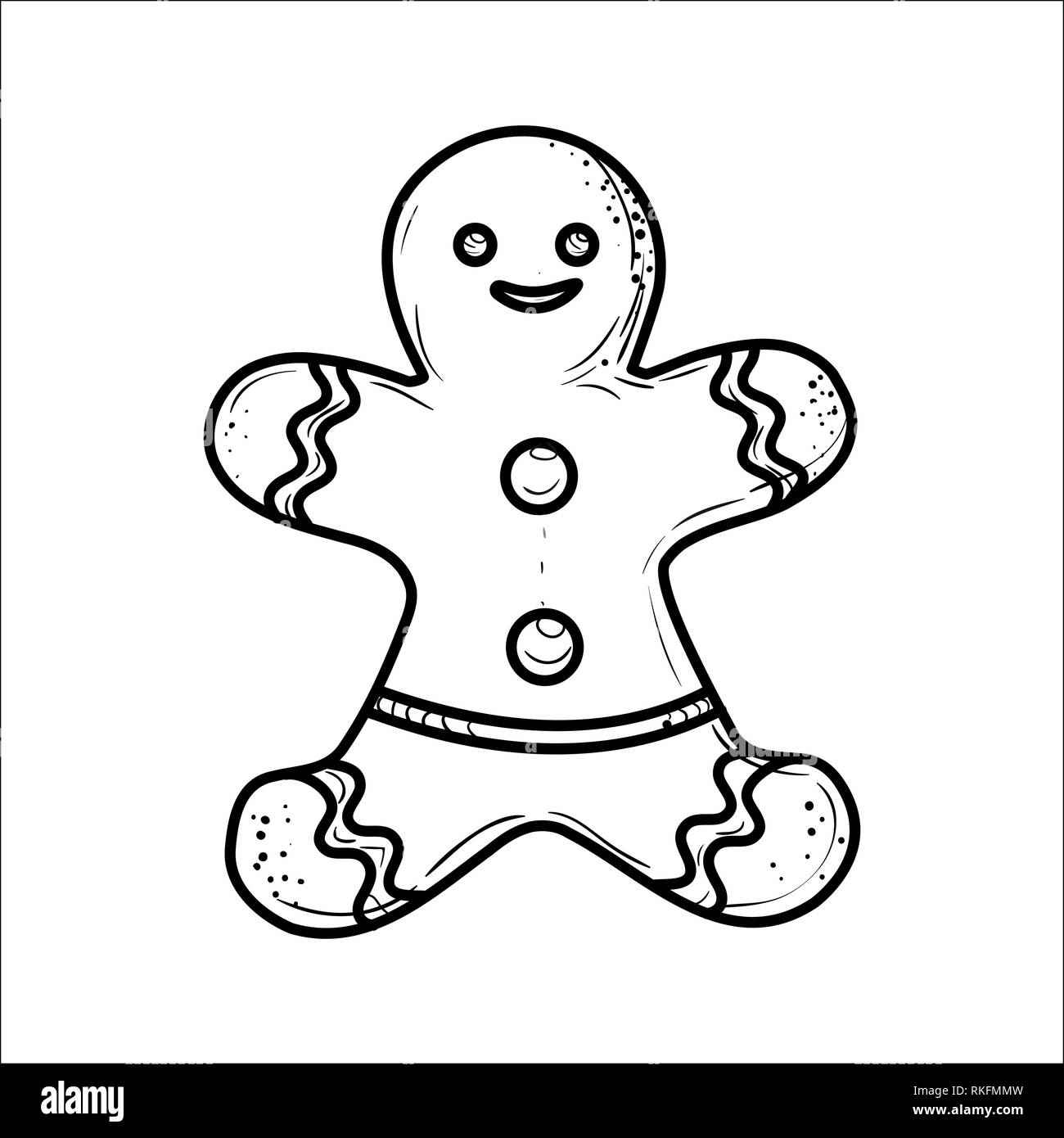 Gingerbread man. Isolated on white background. Vector illustration, EPS
