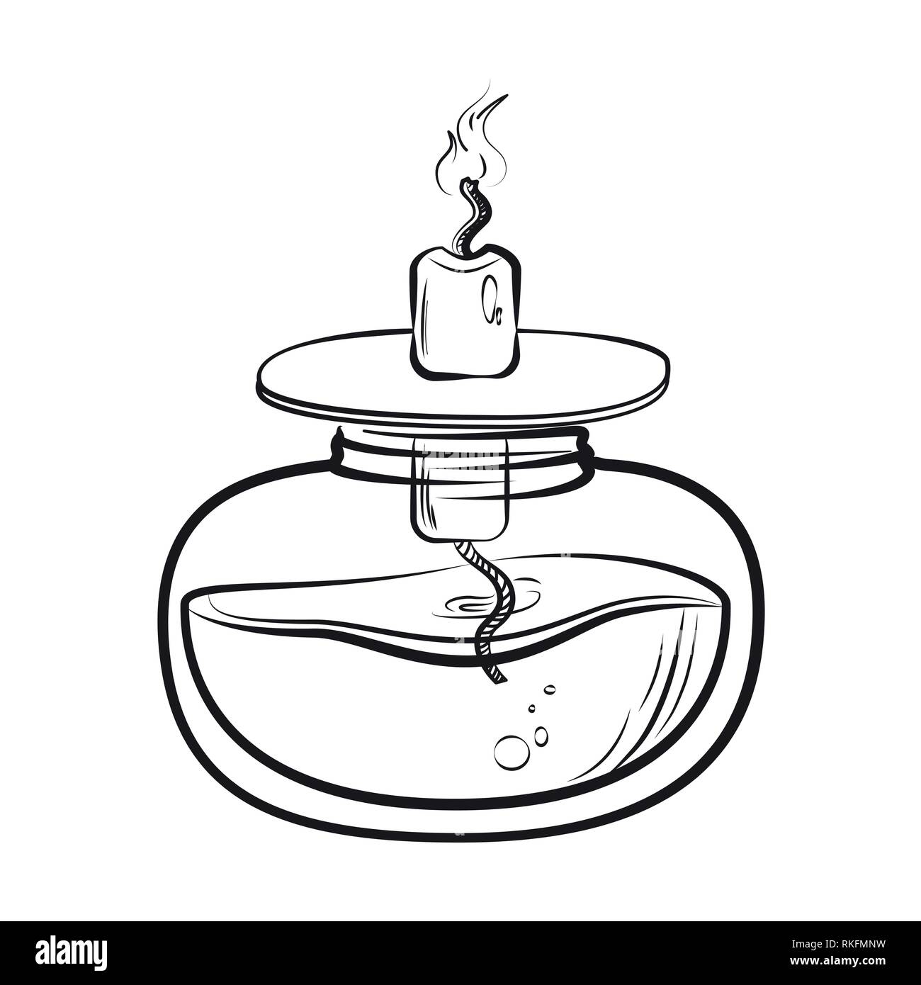 Sketch of spirit lamp chemical burner. Chemical experiments. Vector  illustration, EPS 10 Stock Vector Image & Art - Alamy
