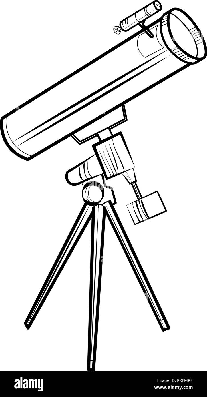 cartoon telescope illustration drawing Stock Illustration  Adobe Stock