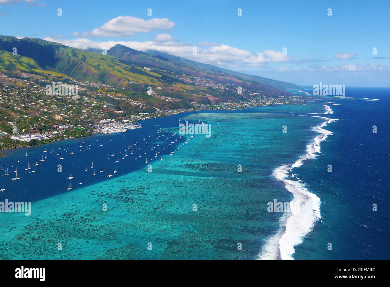 Taking off from Papeete airport Stock Photo Alamy