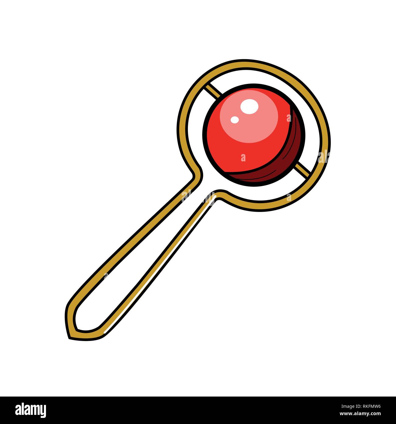 Color Sketch Baby rattle isolated on white background. Vector