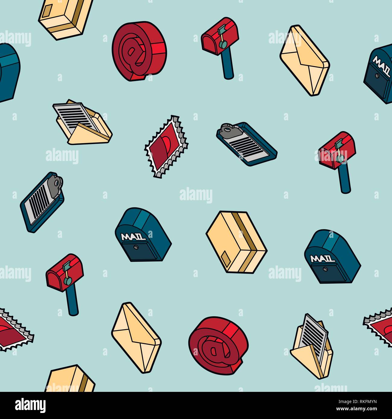 Delivery flat outline isometric pattern. Vector illustration, EPS 10 Stock Vector