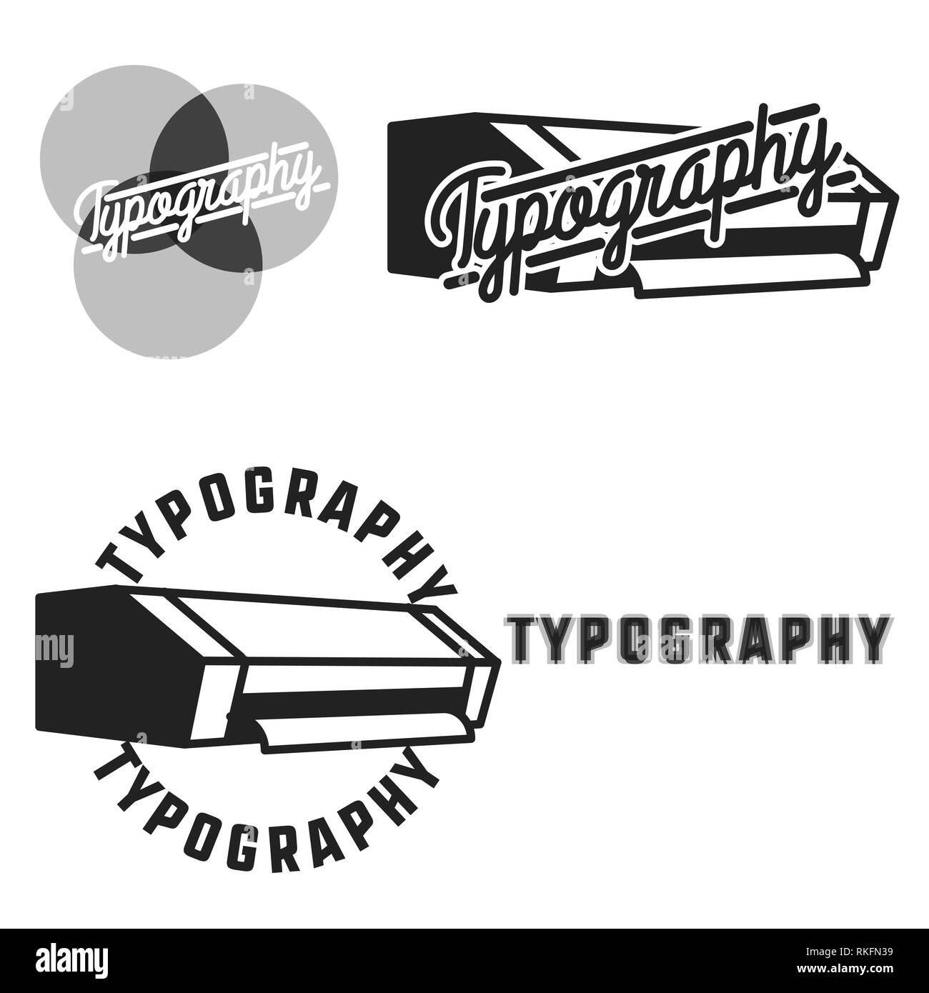 Vintage typography emblems. Vector illustration EPS 10 Stock Vector