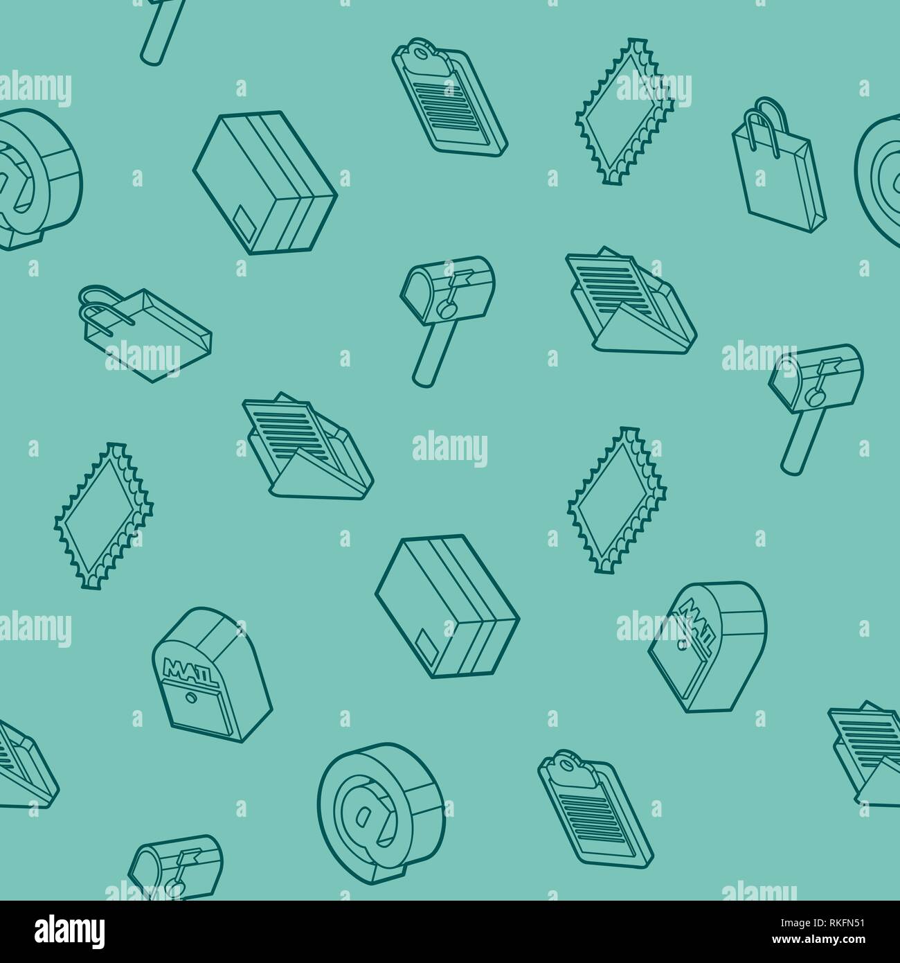 Delivery flat outline isometric pattern. Vector illustration, EPS 10 Stock Vector