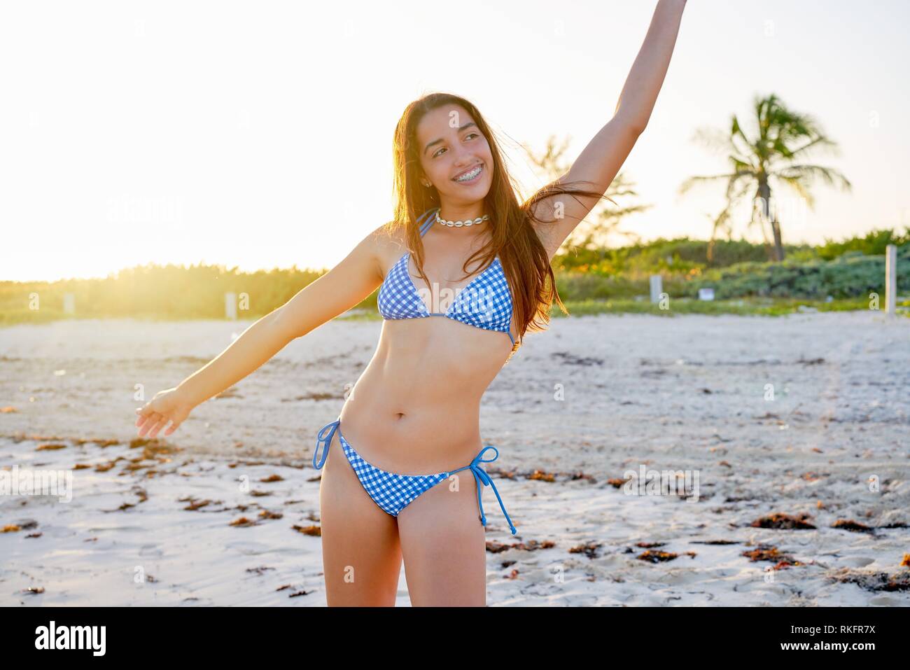 Young Hispanic Girl In Swimsuit High Resolution Stock Photography and  Images - Alamy