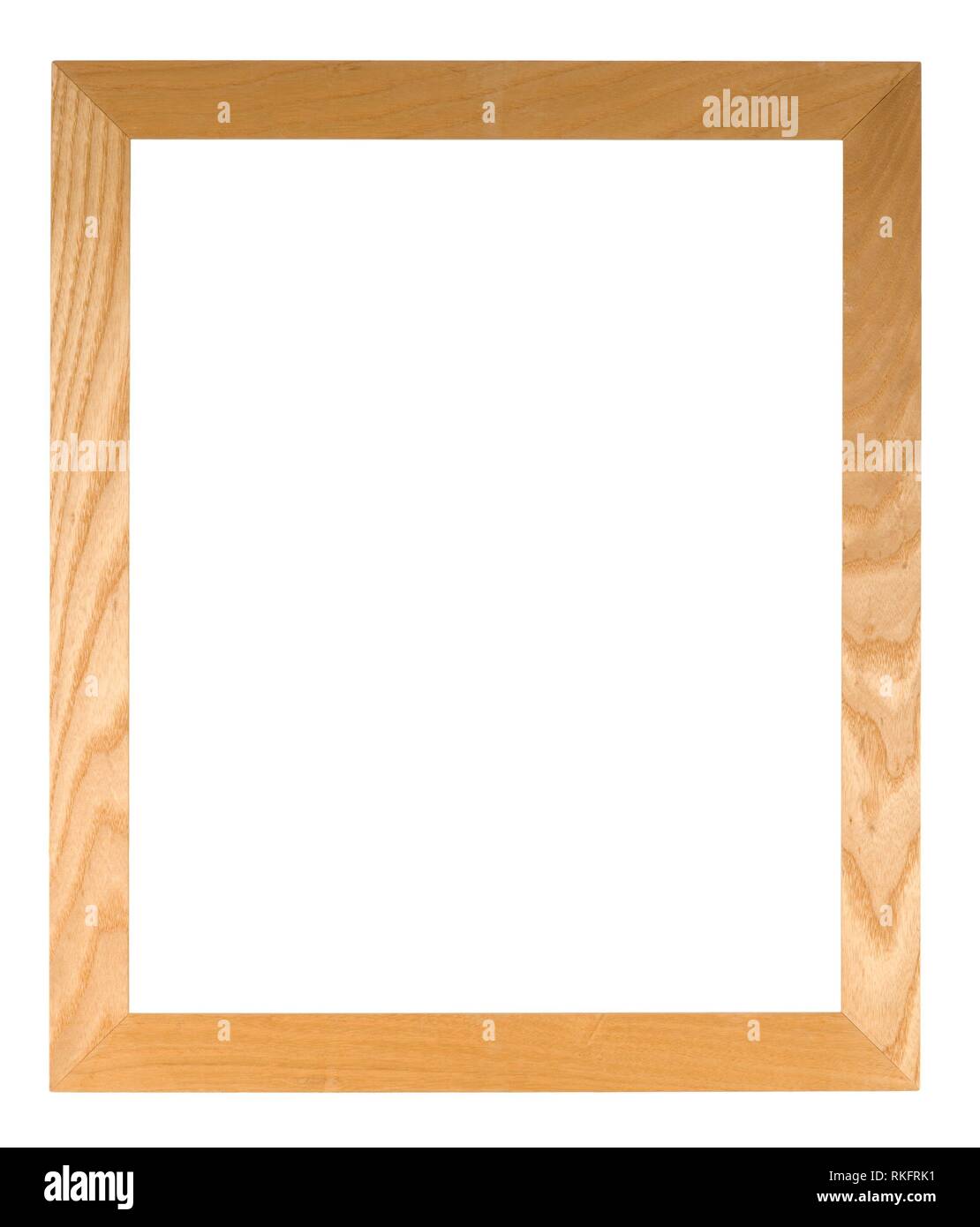 Empty picture frame, light oak wood Stock Photo Alamy