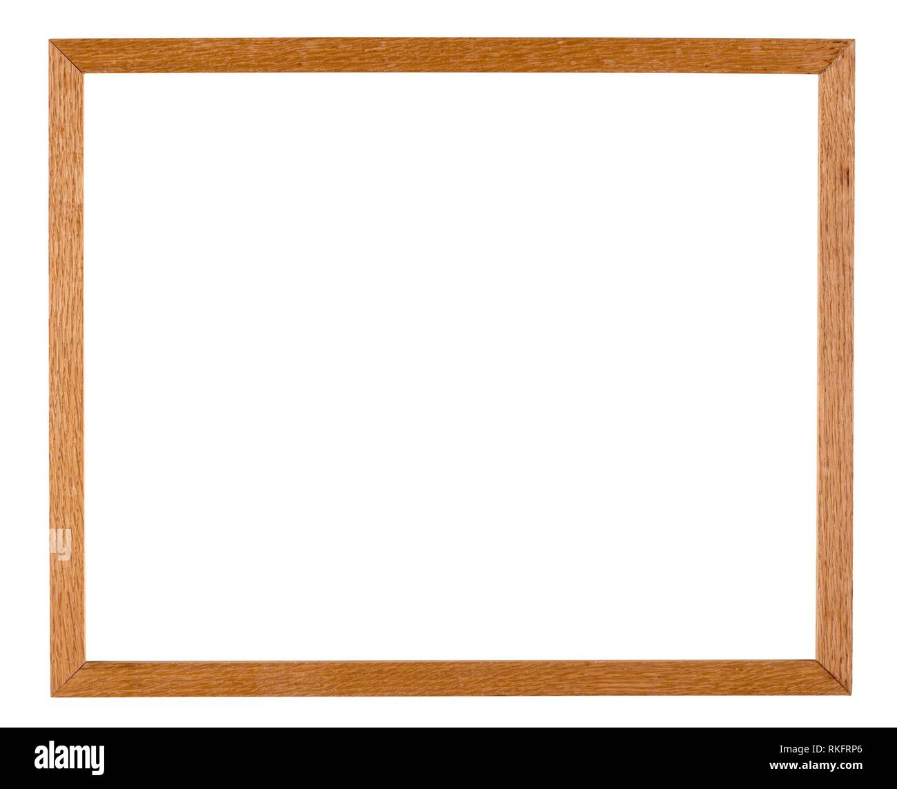 Empty picture frame isolated on white in oak wood Stock Photo Alamy