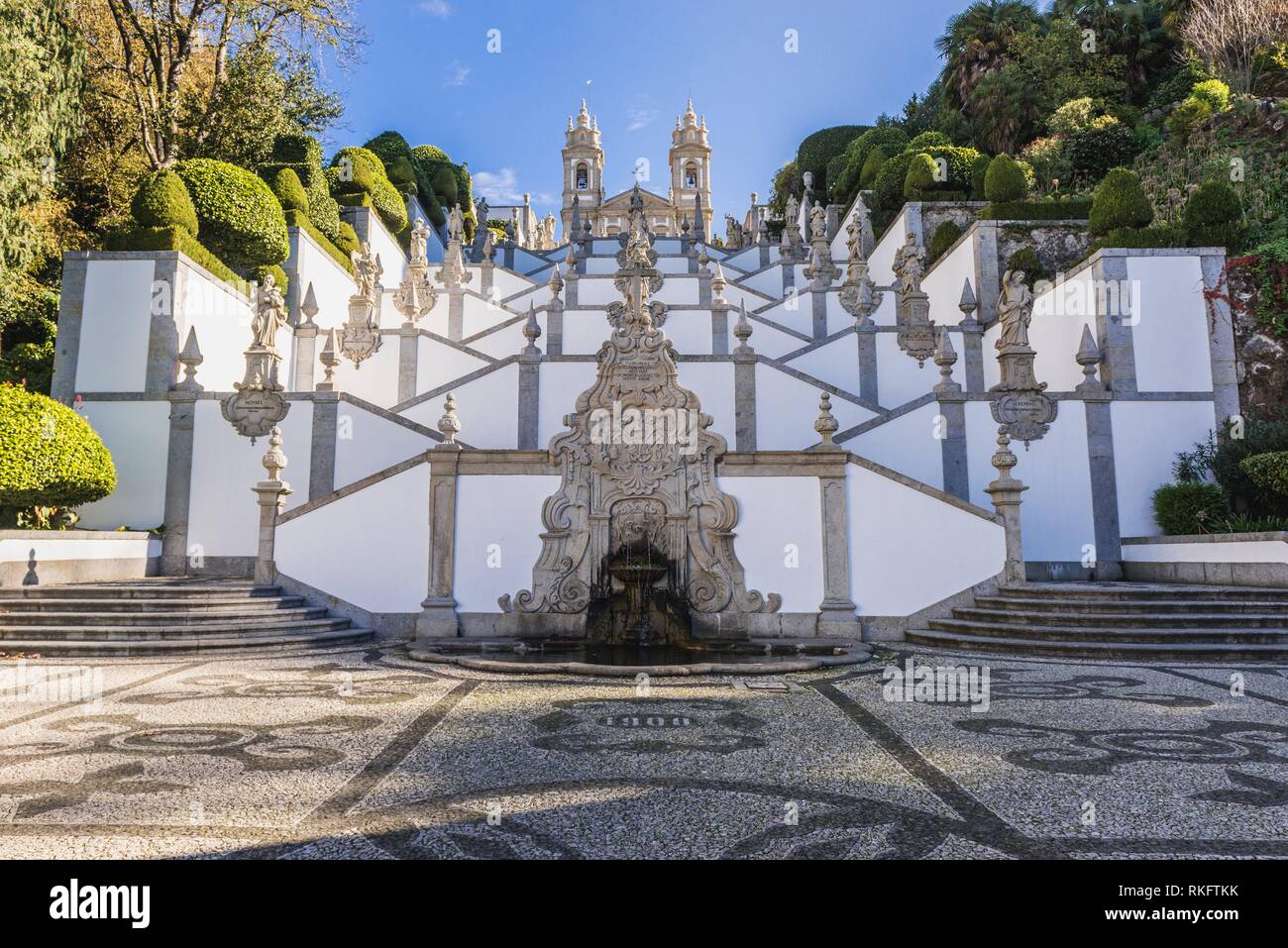 Stairs dedicated to five sences in Bom Jesus do Monte (Good Jesus of