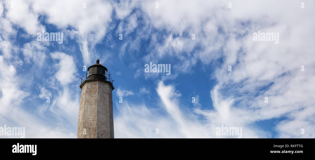 Lighthouse Panoramic Panoramic view on a lighthouse on the Atlantic Ocean Coast during a ...