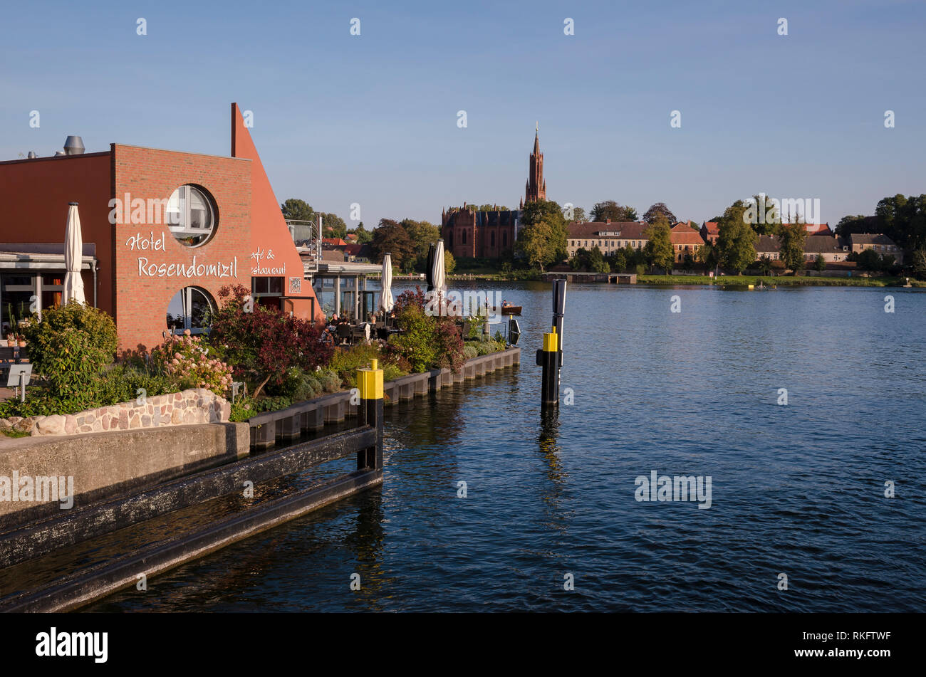 Malchow, Inselstadt im Malchower See, Mecklenburgische Seenplatte, Mecklenburg-Vorpommern, Deutschland Stock Photo