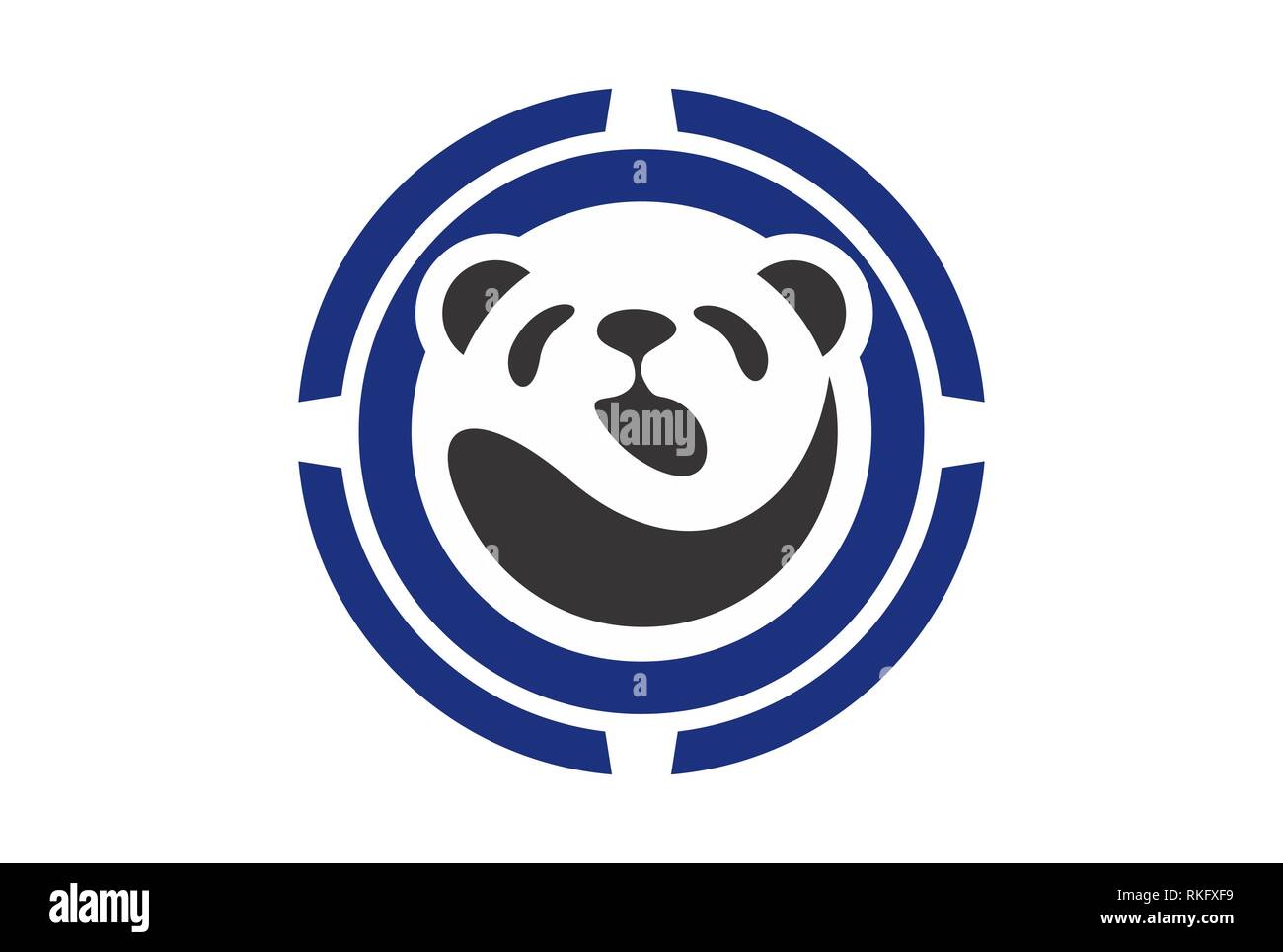 abstract panda icon logo concept vector concept flat design Stock Photo