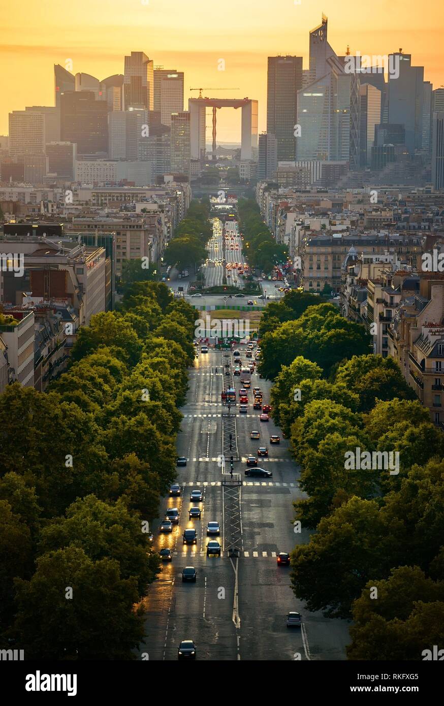 View on the modern district la Defense in Paris. Stock Photo
