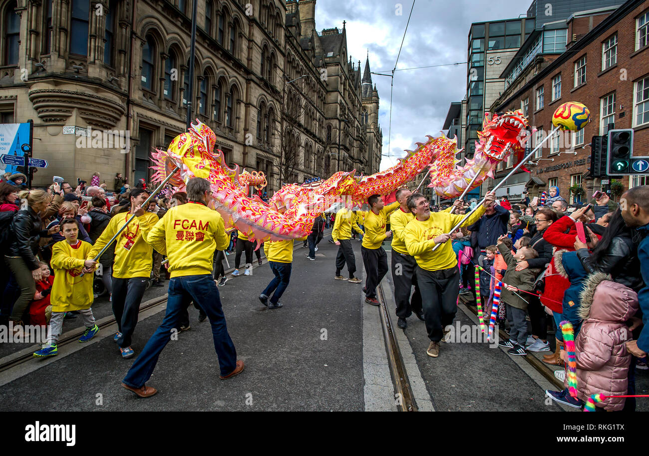 The annual Dragon Parade through the streets of Manchester, UK, to