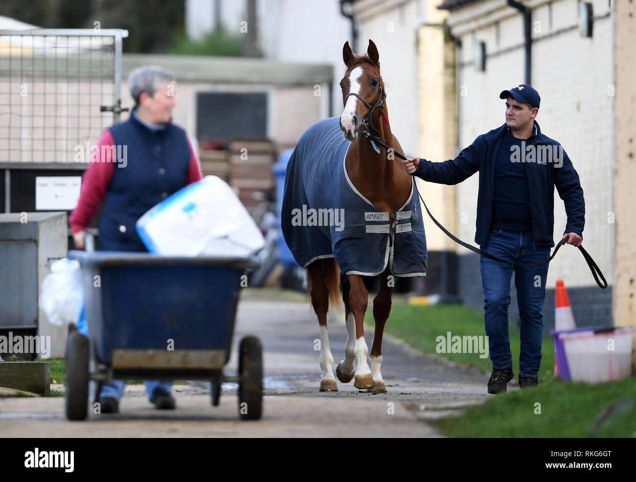 Stable staff at Kremlin House Stables, Newmarket Stock Photo Alamy