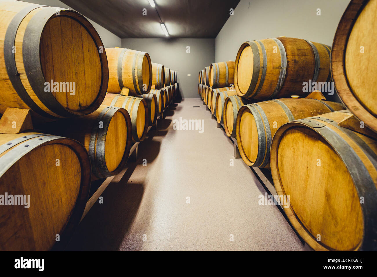 Stacked storage wooden barrels hi-res stock photography and images - Alamy