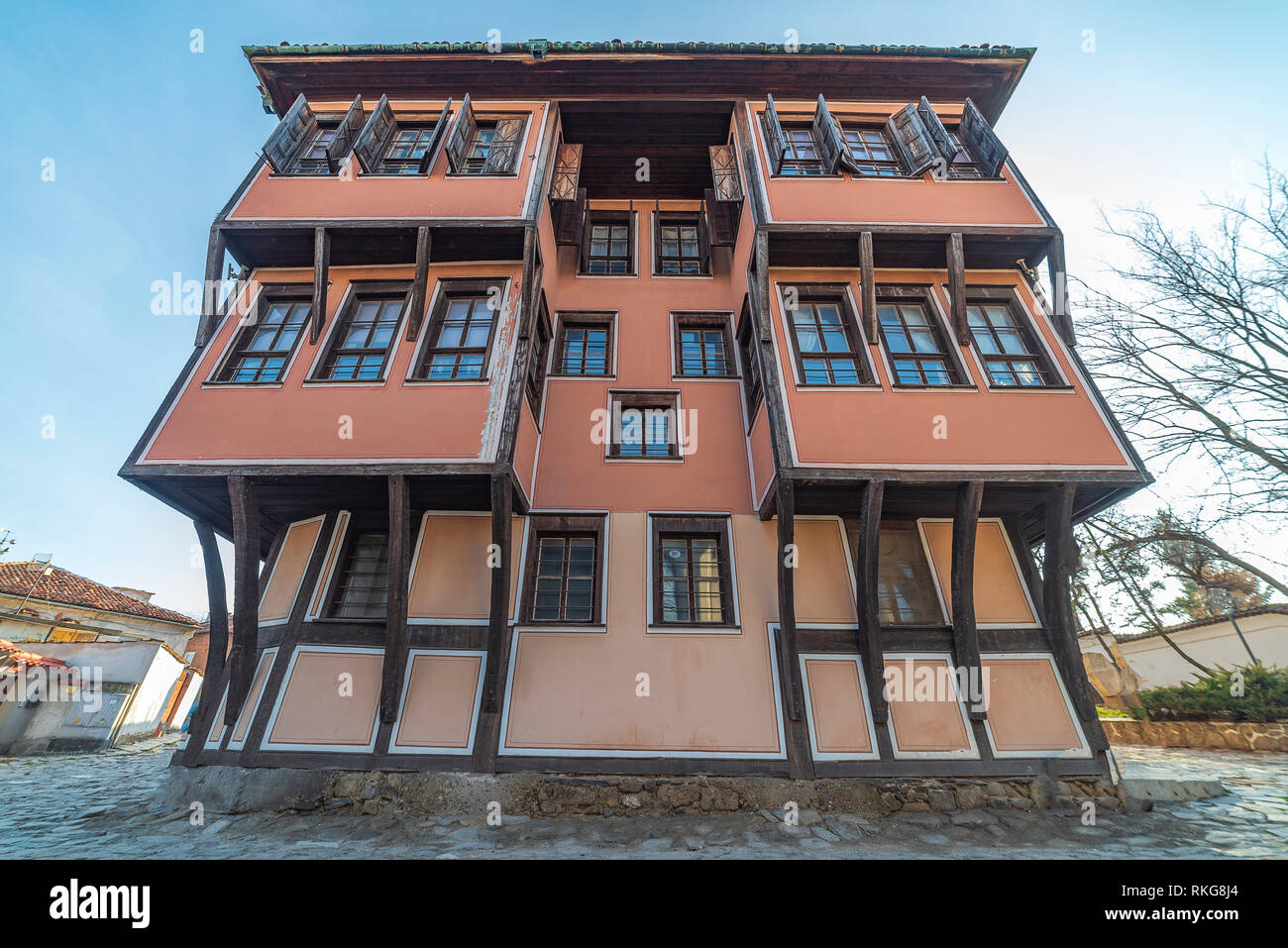 The Lamartine house in the old Town in Plovdiv, Bulgaria. The old town in Plovdiv is included in UNESCO World Heritage tentative list Stock Photo
