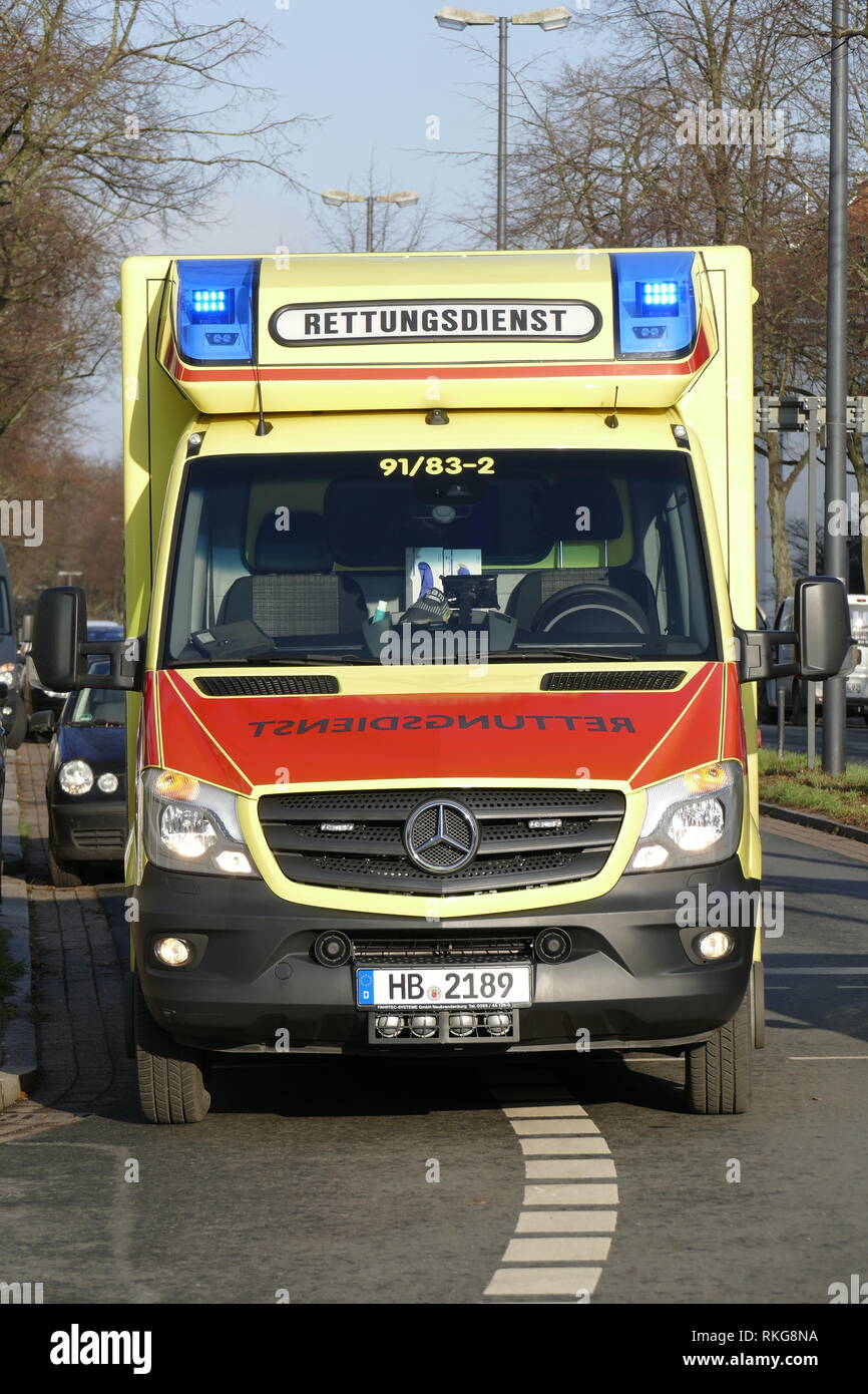 Ambulance, Bremen, Germany, Europe Stock Photo