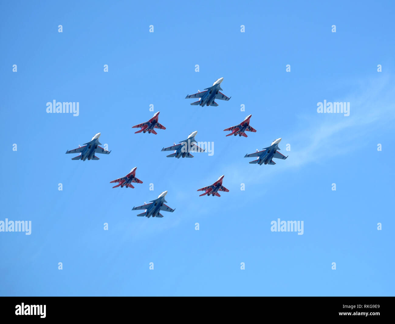 Aerobatic groups Russian Knights and Swifts on MIG-29 and SU-27 ...