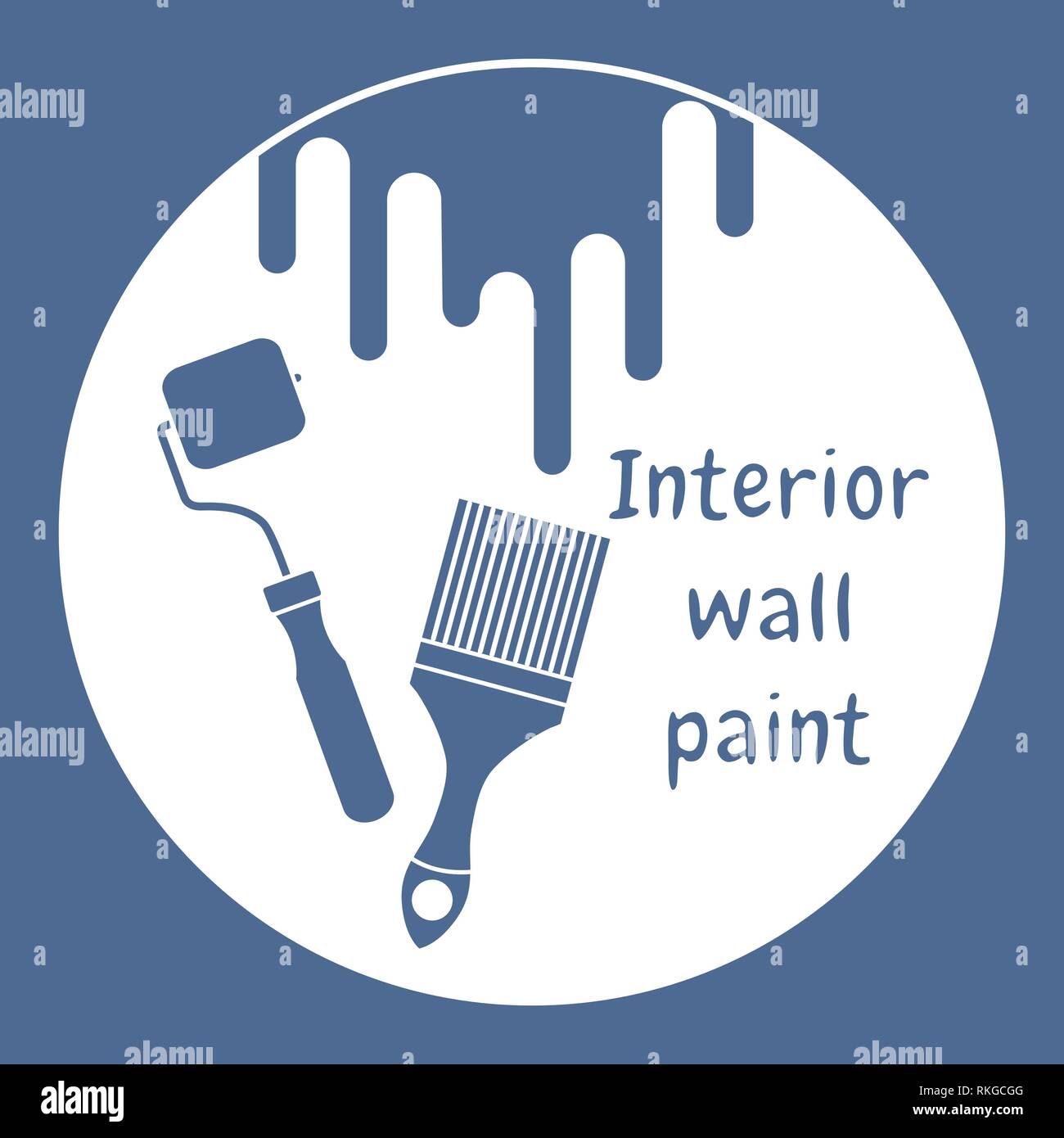 Vector illustration with tools for painting works. Building ...