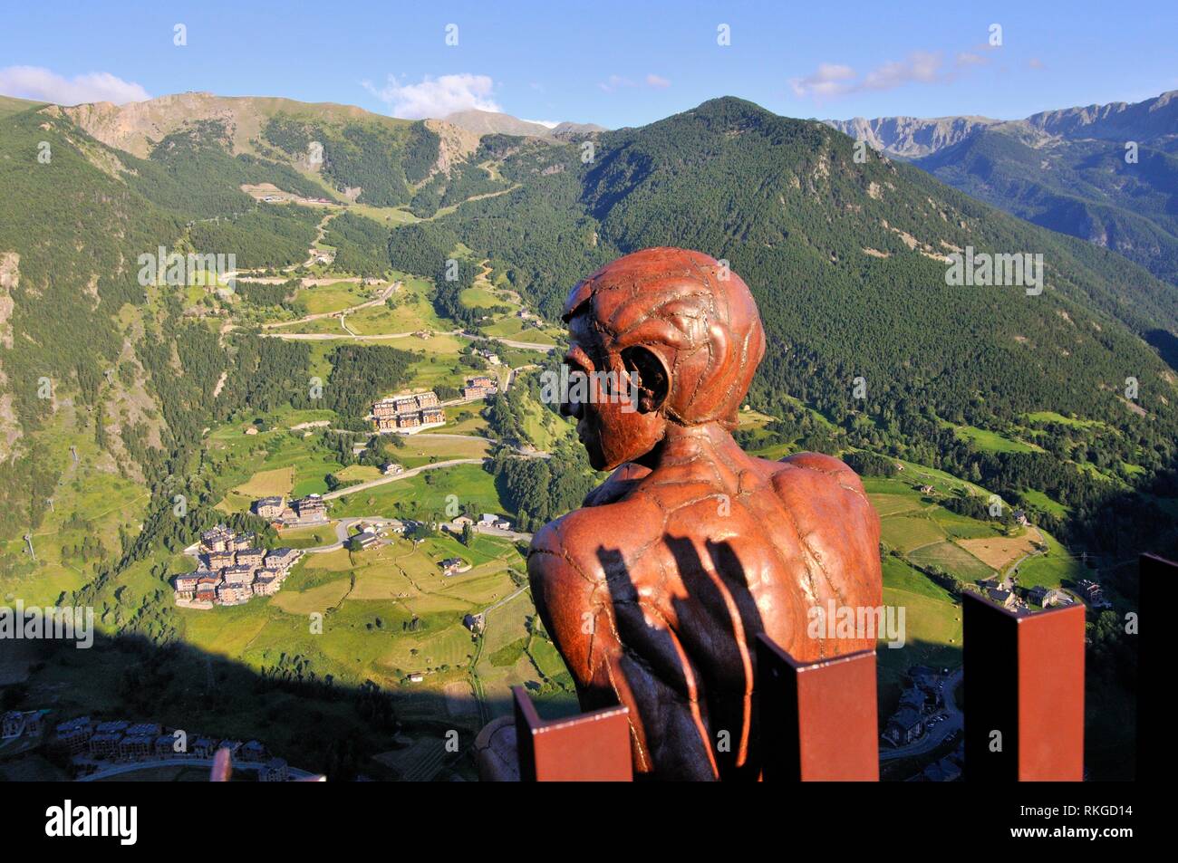 View from Mirador del Quer, Ordino, Andorra, Europe. Stock Photo