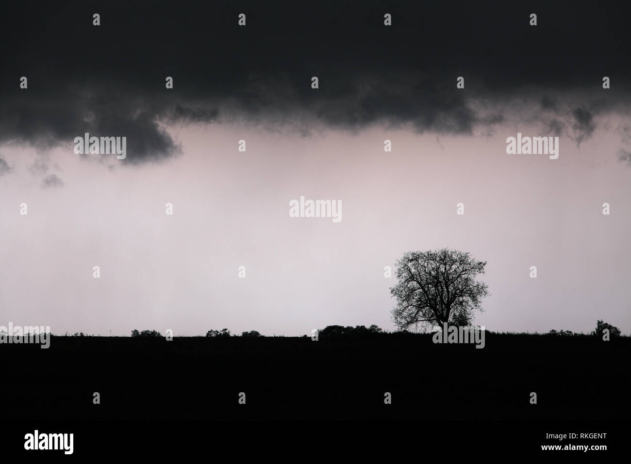 Storm with lightning - landscape Stock Photo