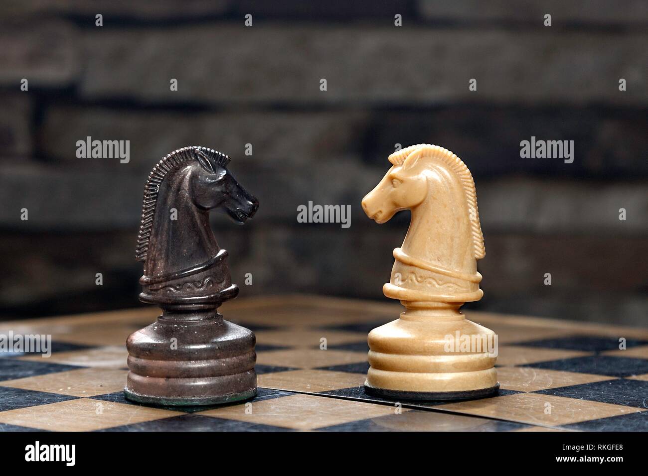 Chess Game, Horse is the Piece in Focus Stock Photo - Image of businessman,  idea: 151497198