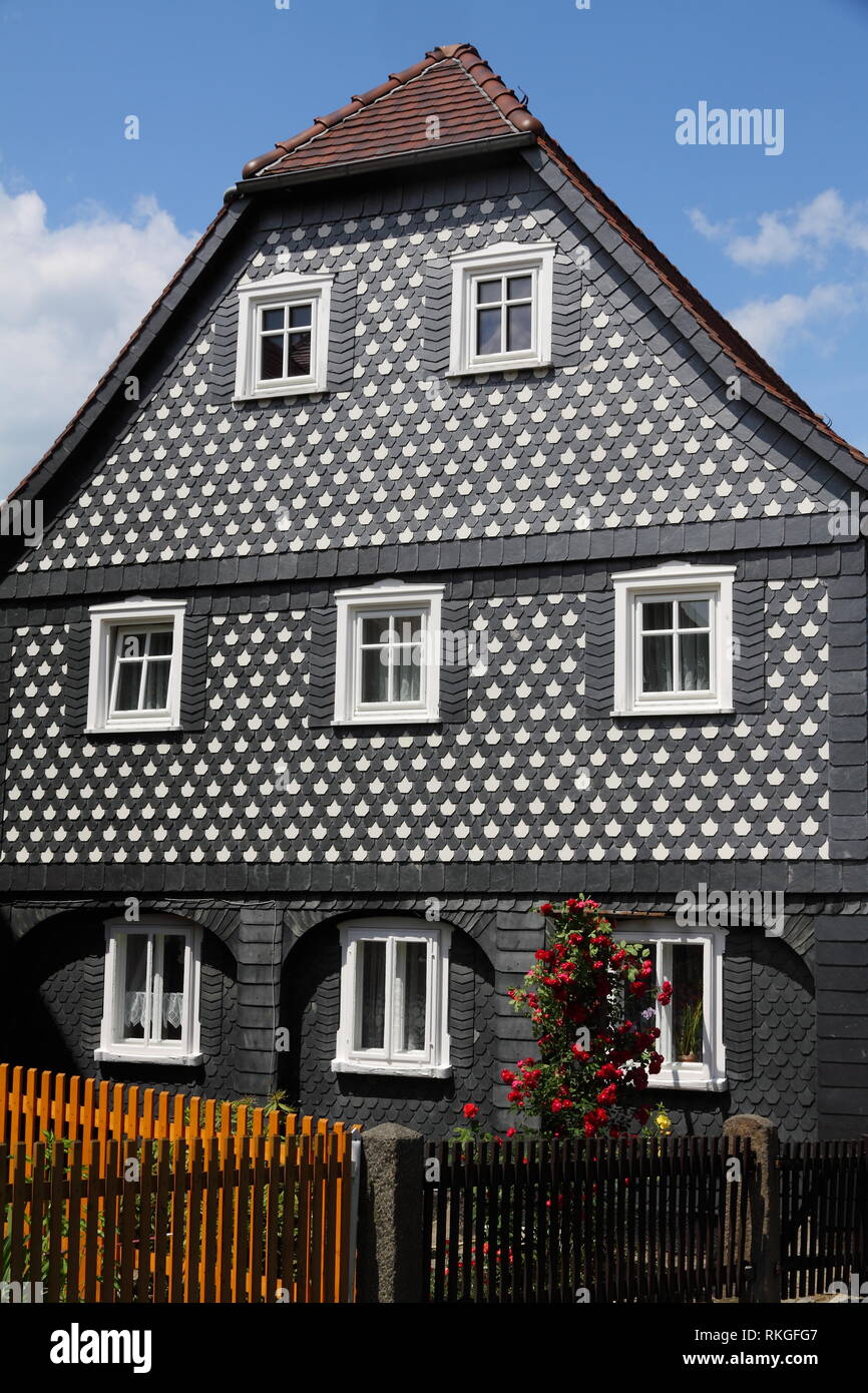 Umgebindehaus Stock Photo