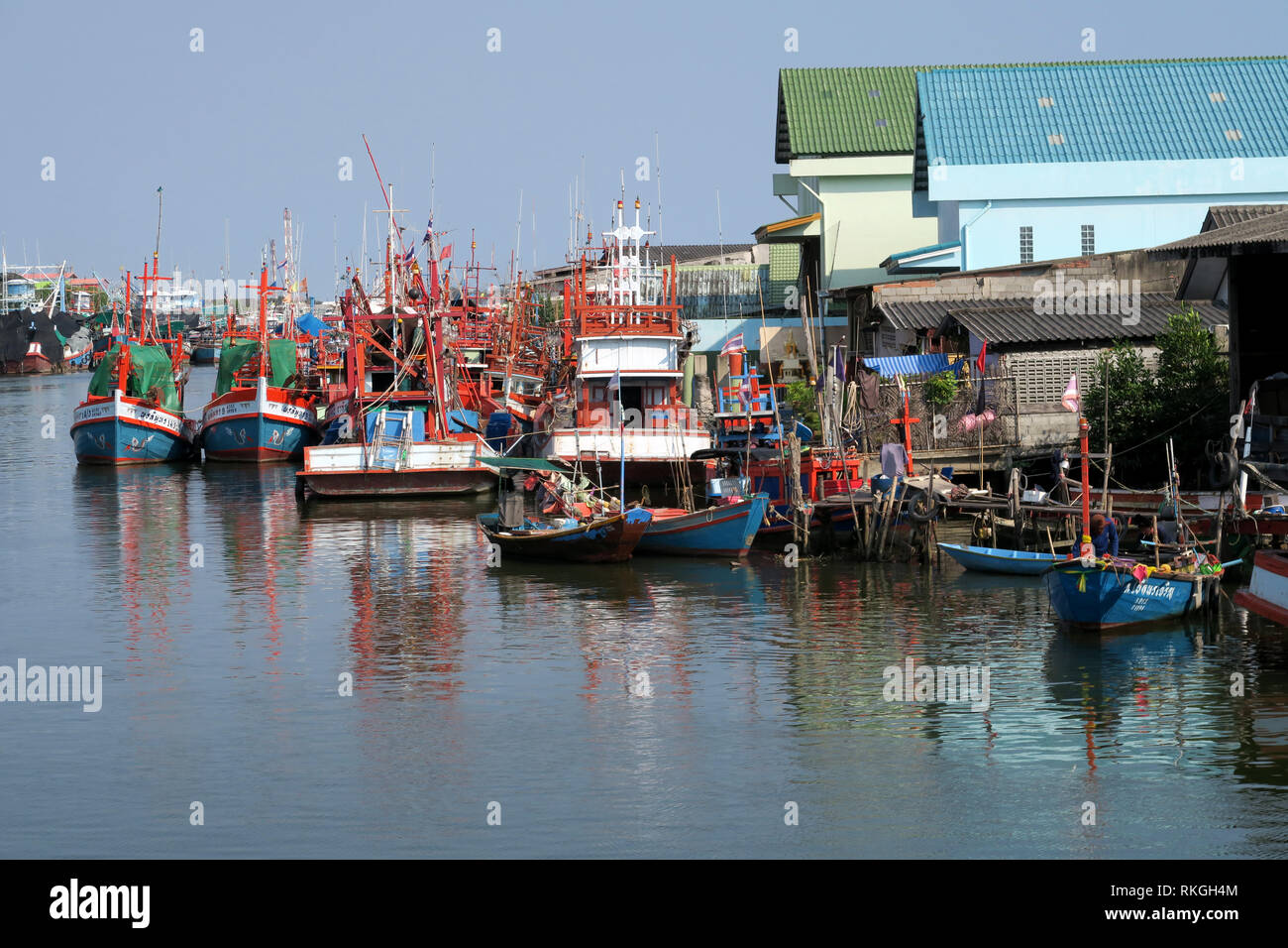 Paknam or Paknum  historic Fishing harbour and village, Rayong, Thailand Stock Photo
