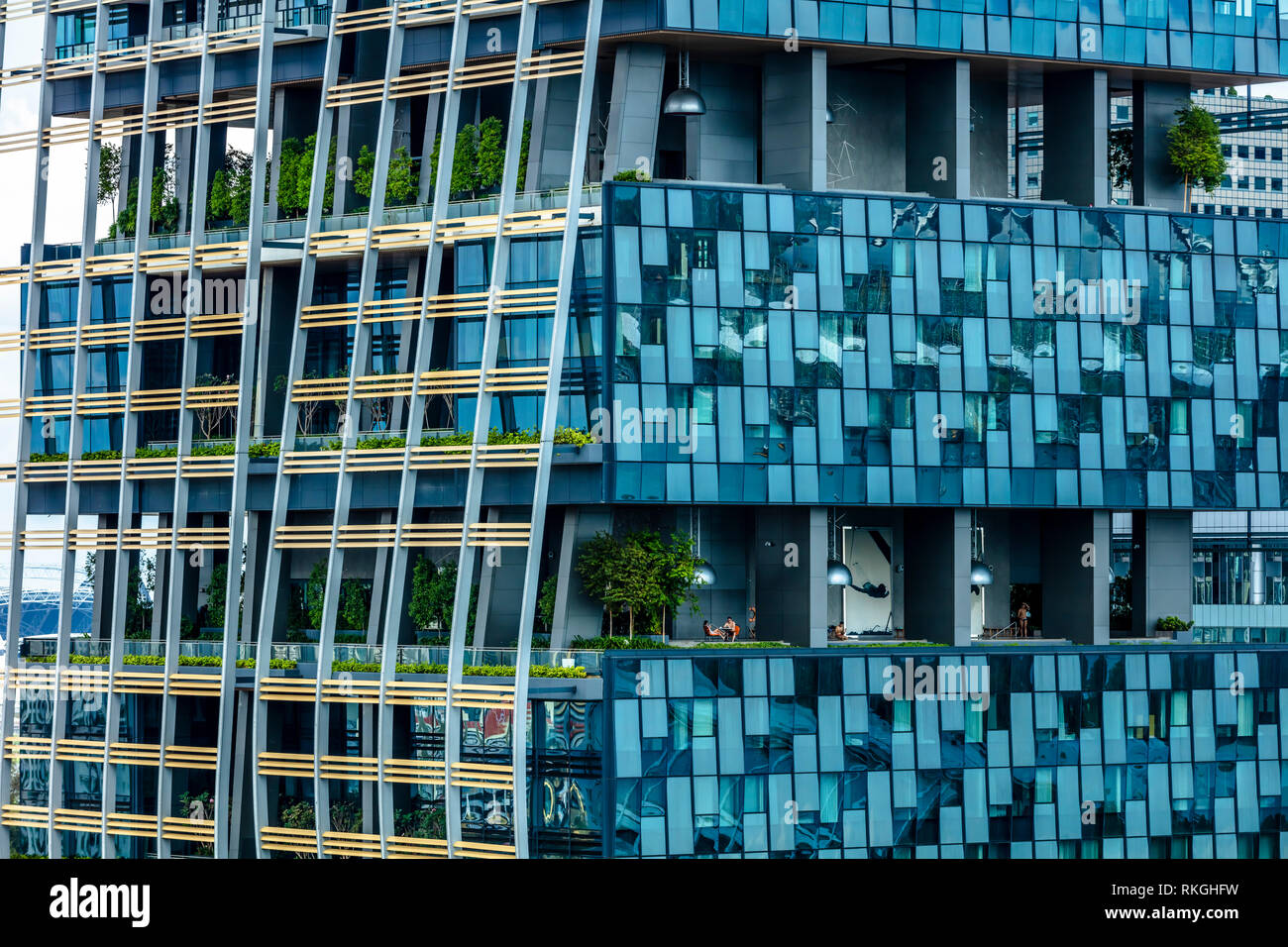 South Beach Tower on Beach Road, Singapore, architecture, building facade details, architect: Foster + Partners Stock Photo