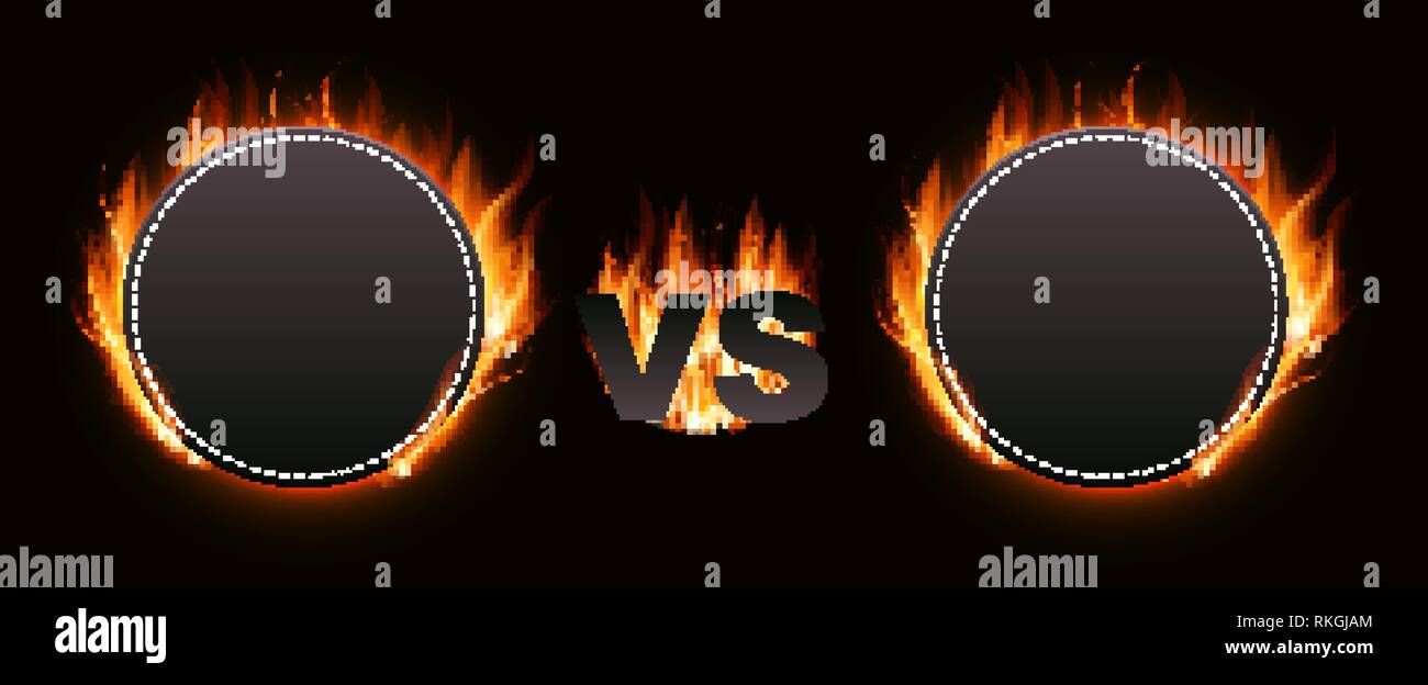 Versus Screen with Fire Vector Illustration EPS10 Stock Vector