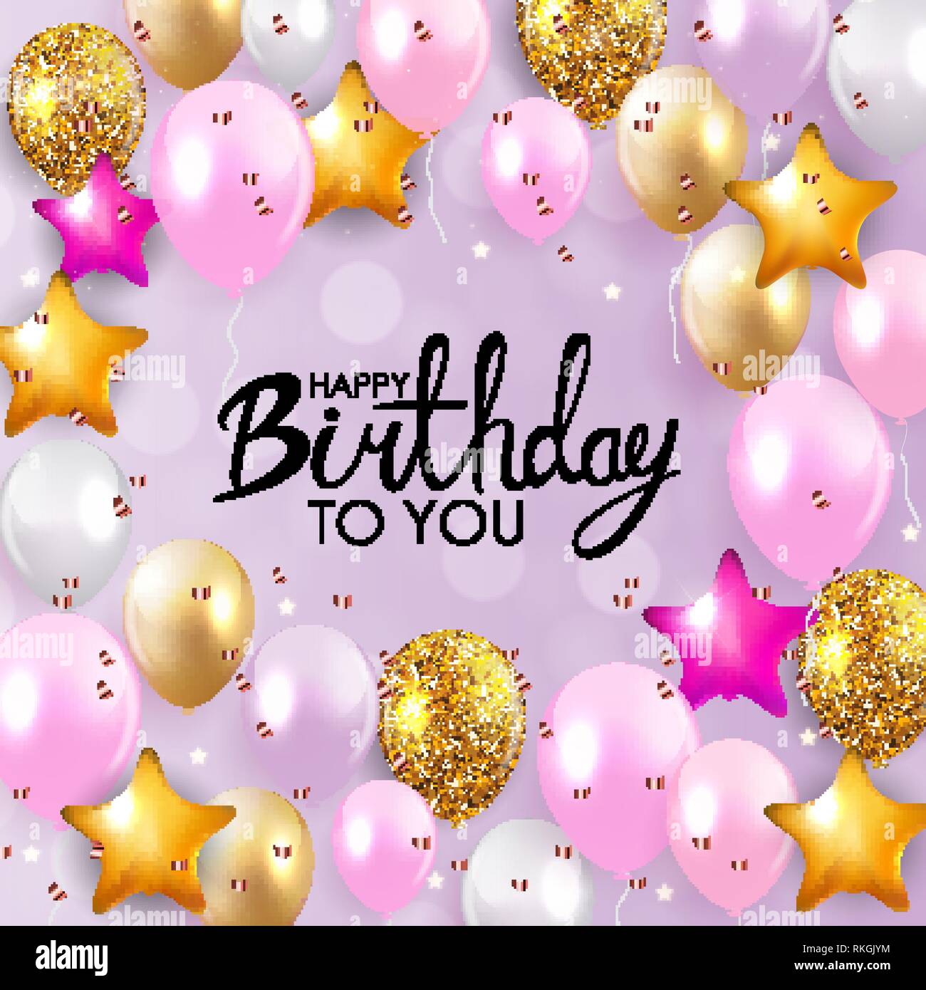 Glossy Happy Birthday Balloons Background Vector Illustration eps10 Stock  Vector Image & Art - Alamy