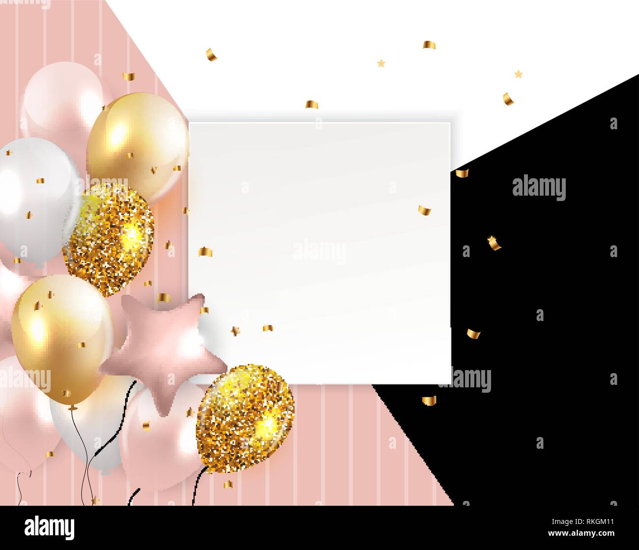 Glossy Happy Birthday Balloons Background Vector Illustration eps10