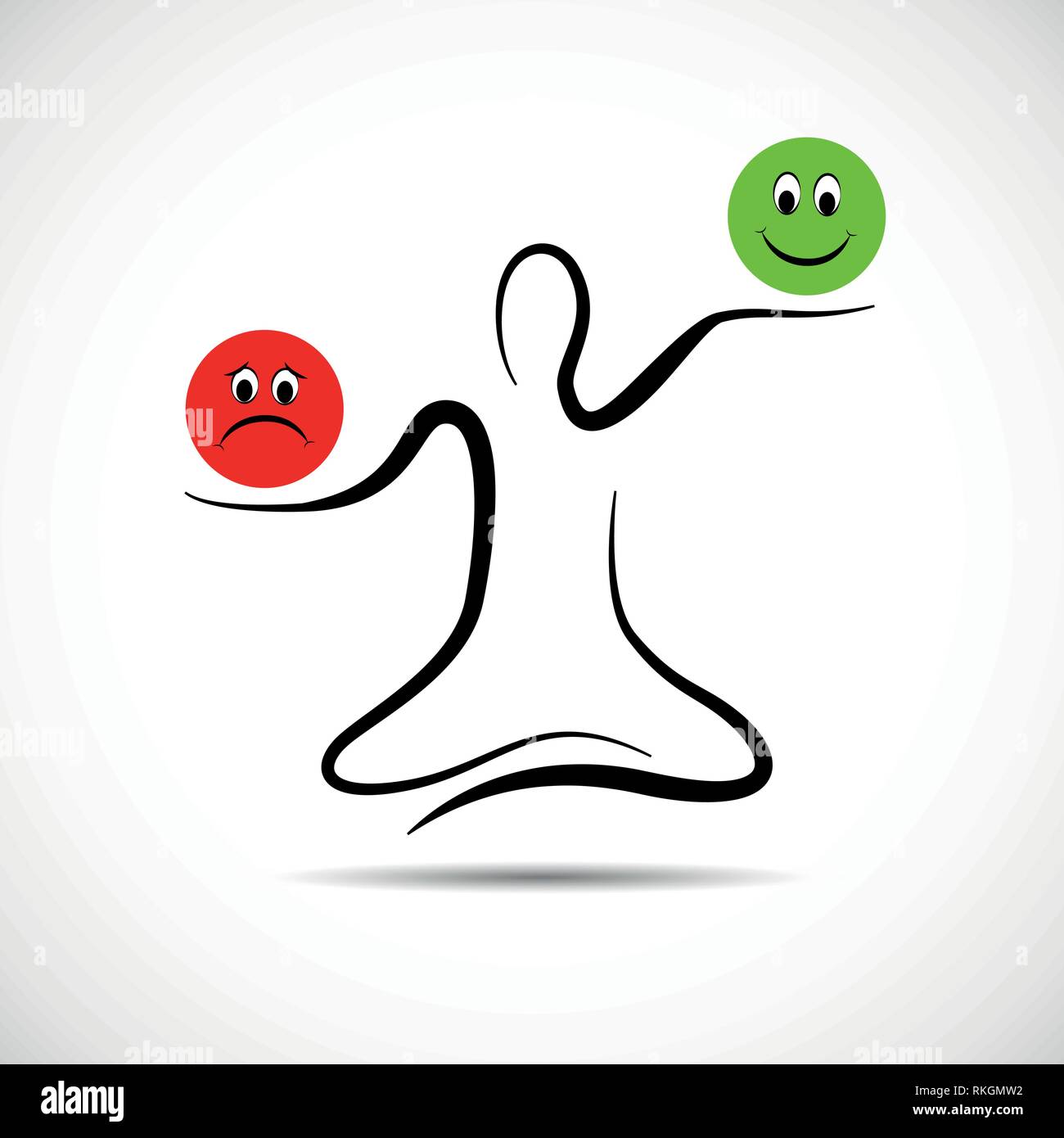 Think Position person sitting in yoga position think positive concept vector ...