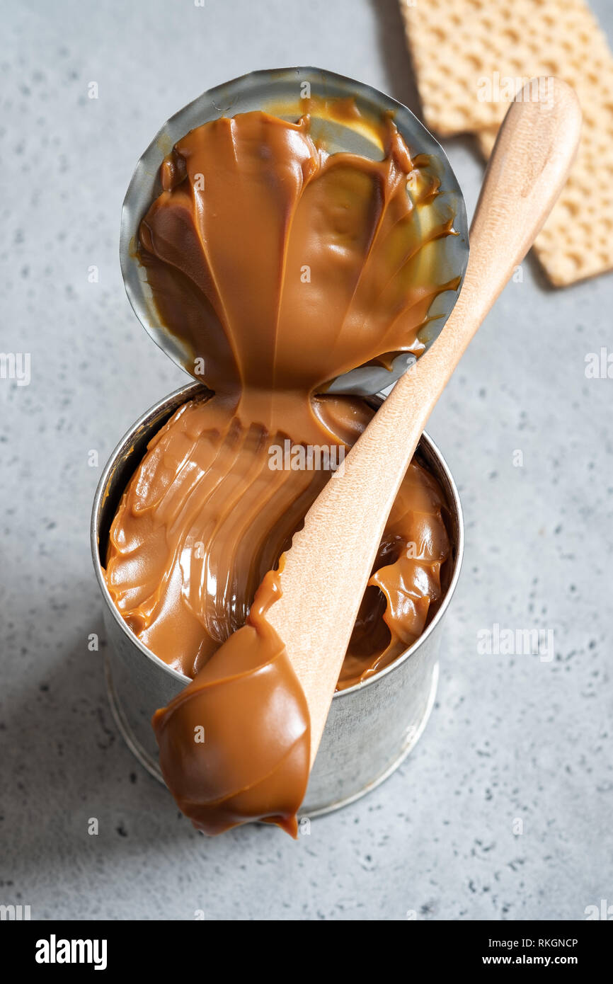 Dulce de leche in a can Stock Photo Alamy
