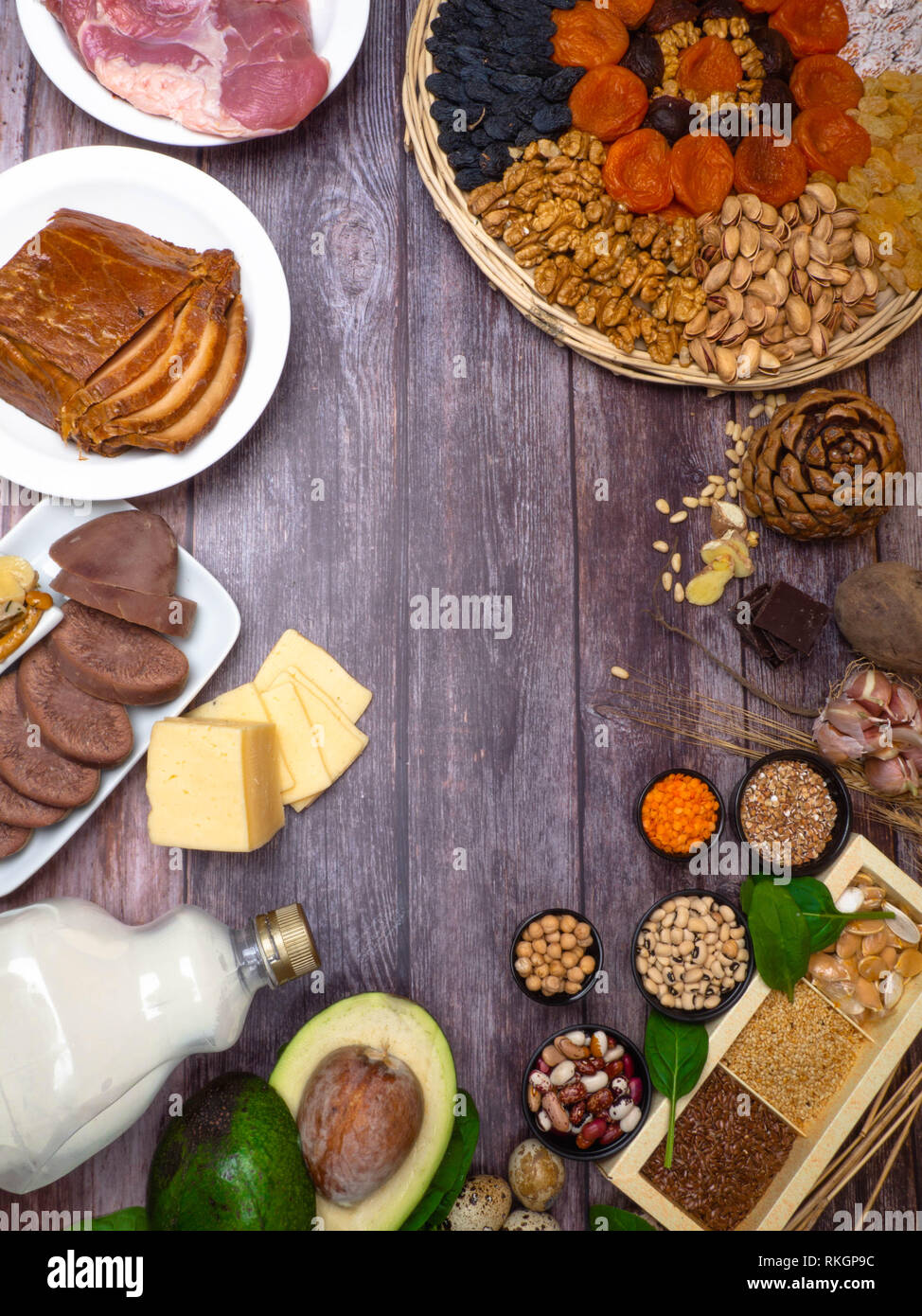 Zinc. Vitamins and minerals foods, healthy diet concept Stock Photo Alamy