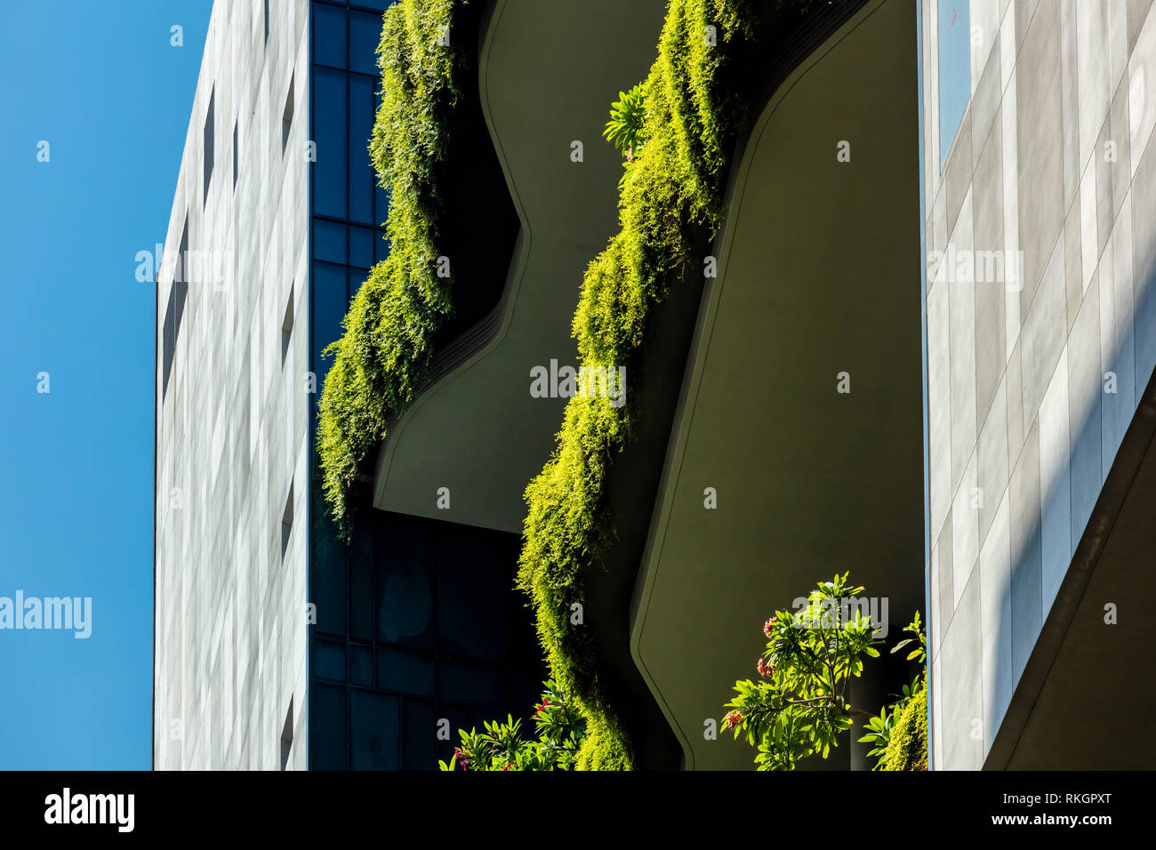 Vertical greening building in Singapore sustainable urbanism Stock Photo