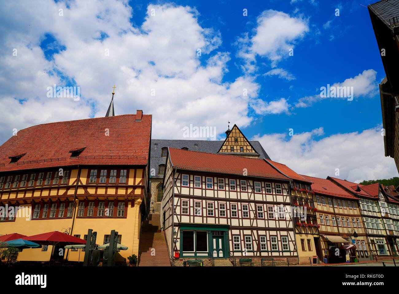 Stolberg facades in Harz mountains of Germany Stock Photo - Alamy