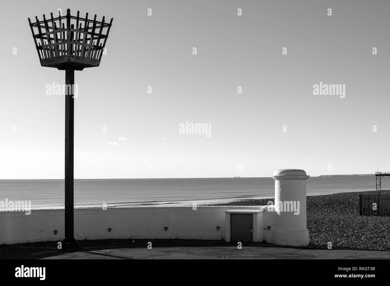 Black and white of Bognor Regis seaside Stock Photo Alamy