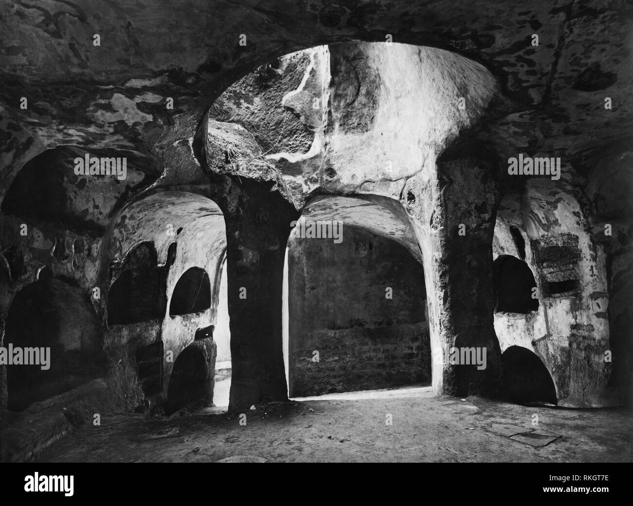 Catacombs of San Gennaro, naples, campania, italy 1920 1930 Stock Photo