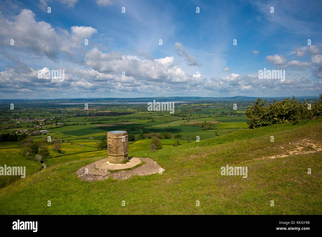 Coaley Peak viewpoint view from the edge of the Cotswold escarpment