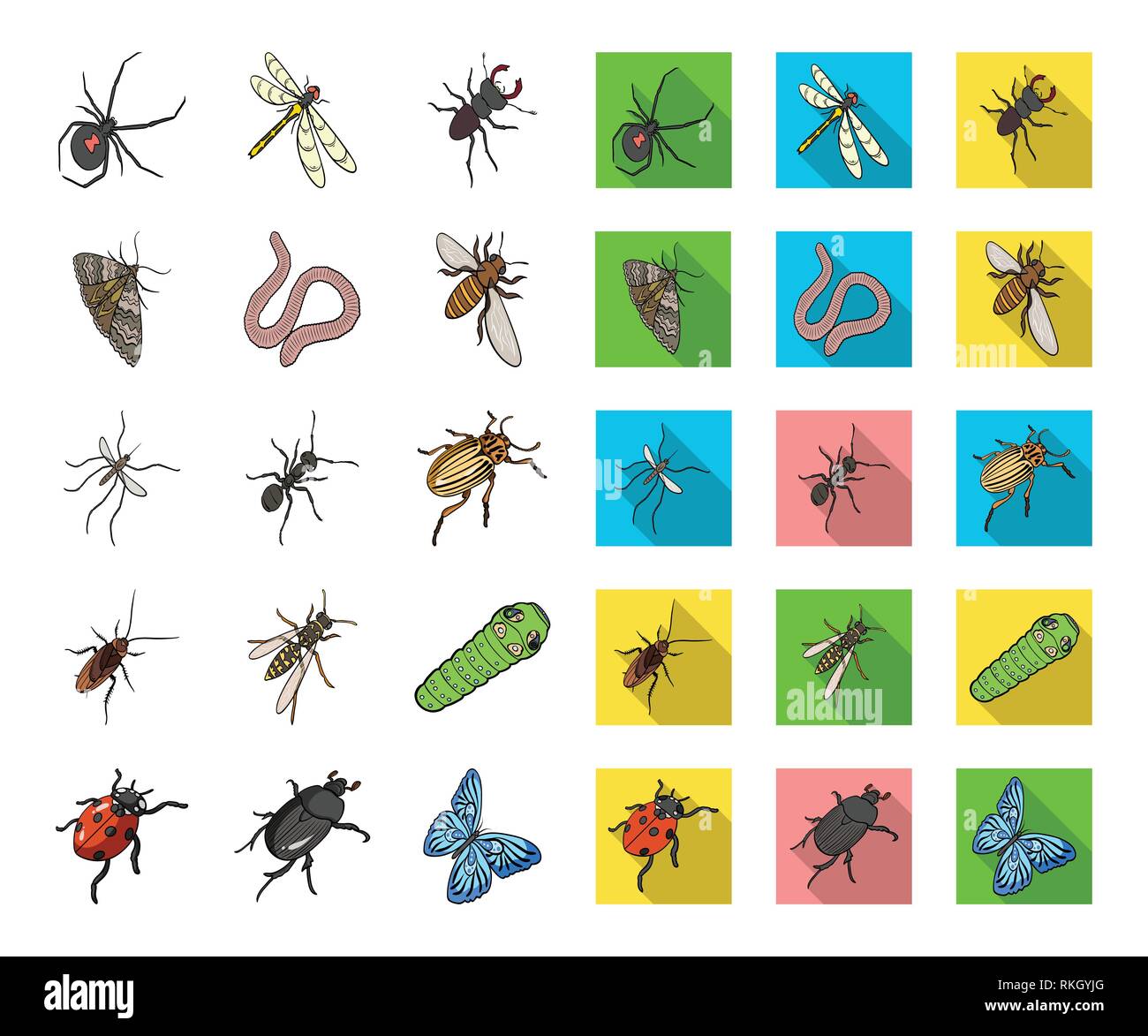 animal,ant,arthropod,bee,beetle,bloodsucker,butterfly,cartoon,flat ...