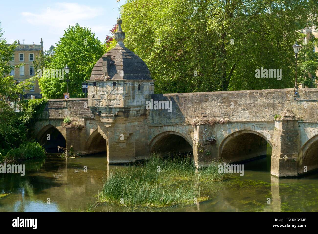 Historic Town Bridge and Lockup, BradfordonAvon, Wiltshire, UK Stock