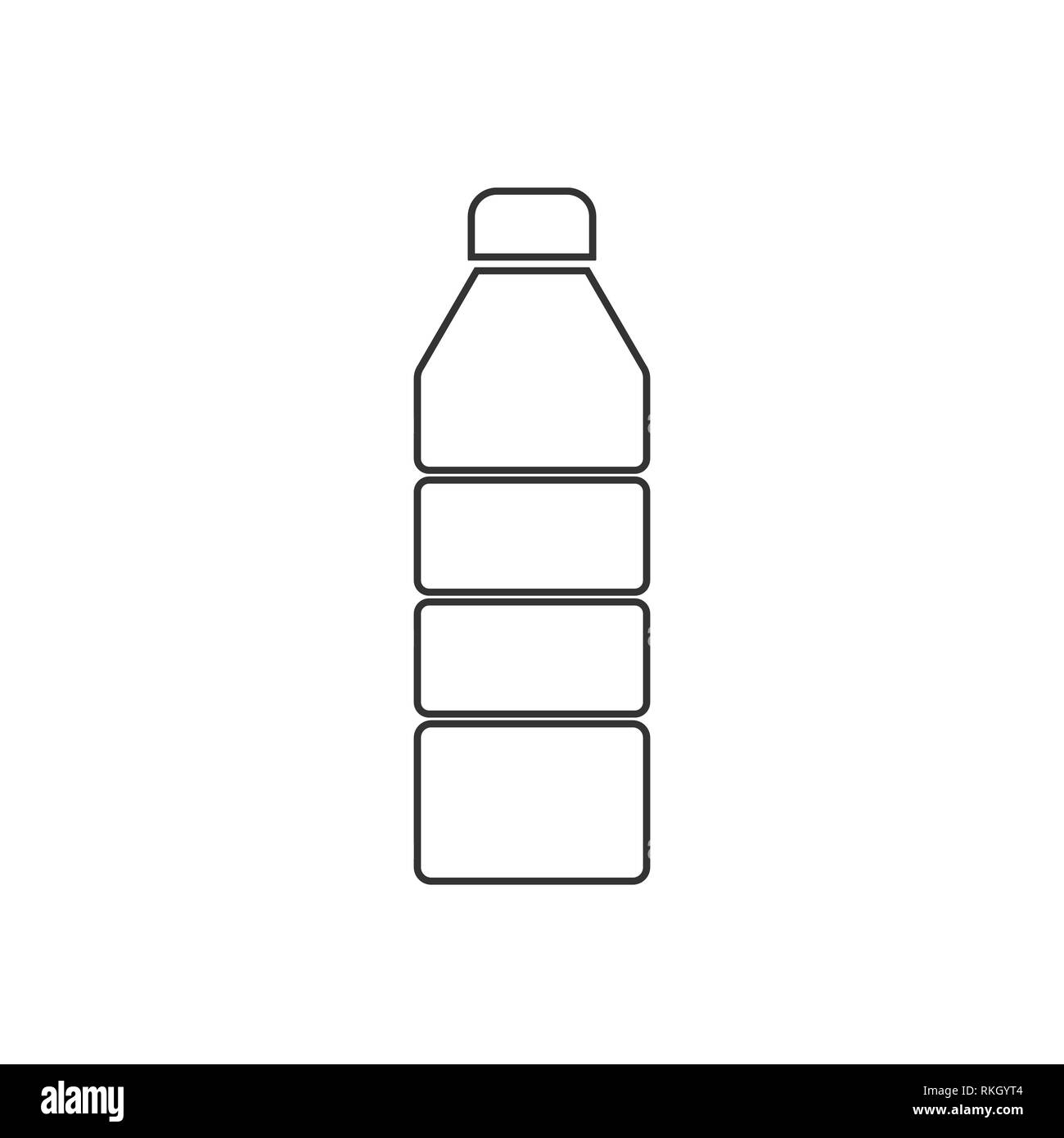 Vector illustration, flat design. Plastic-bottle icon Stock Vector
