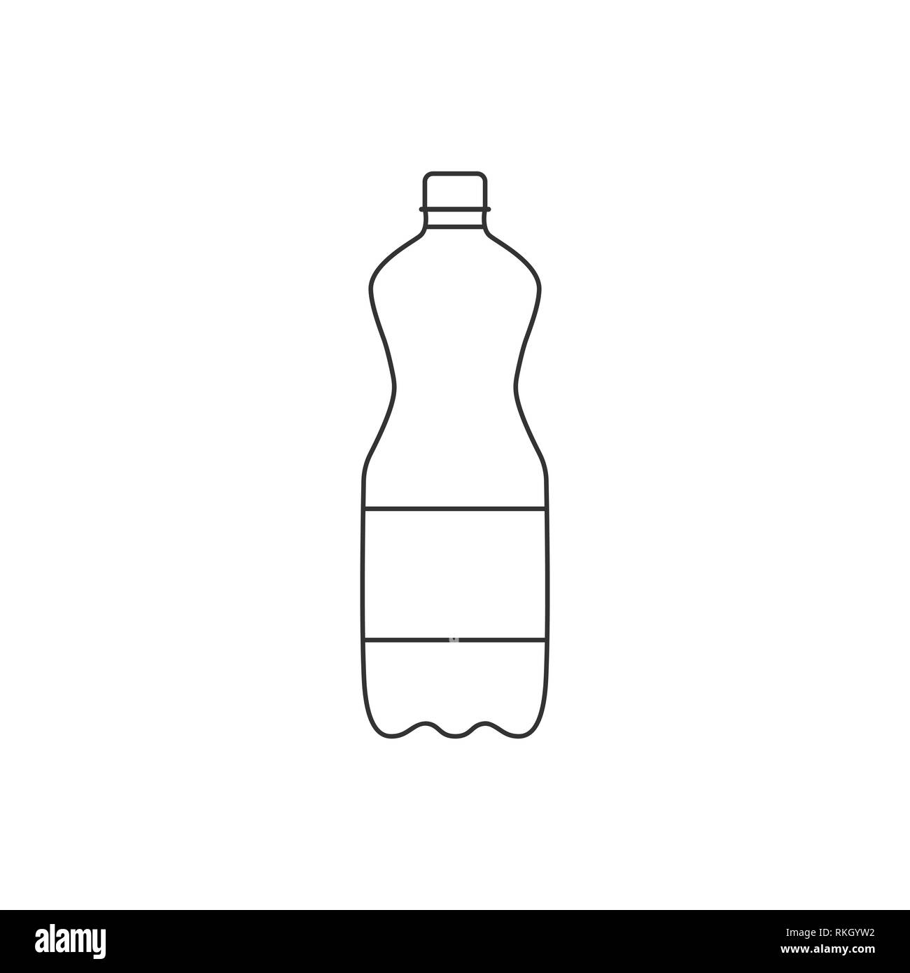 Vector illustration, flat design. Plastic-bottle icon Stock Vector