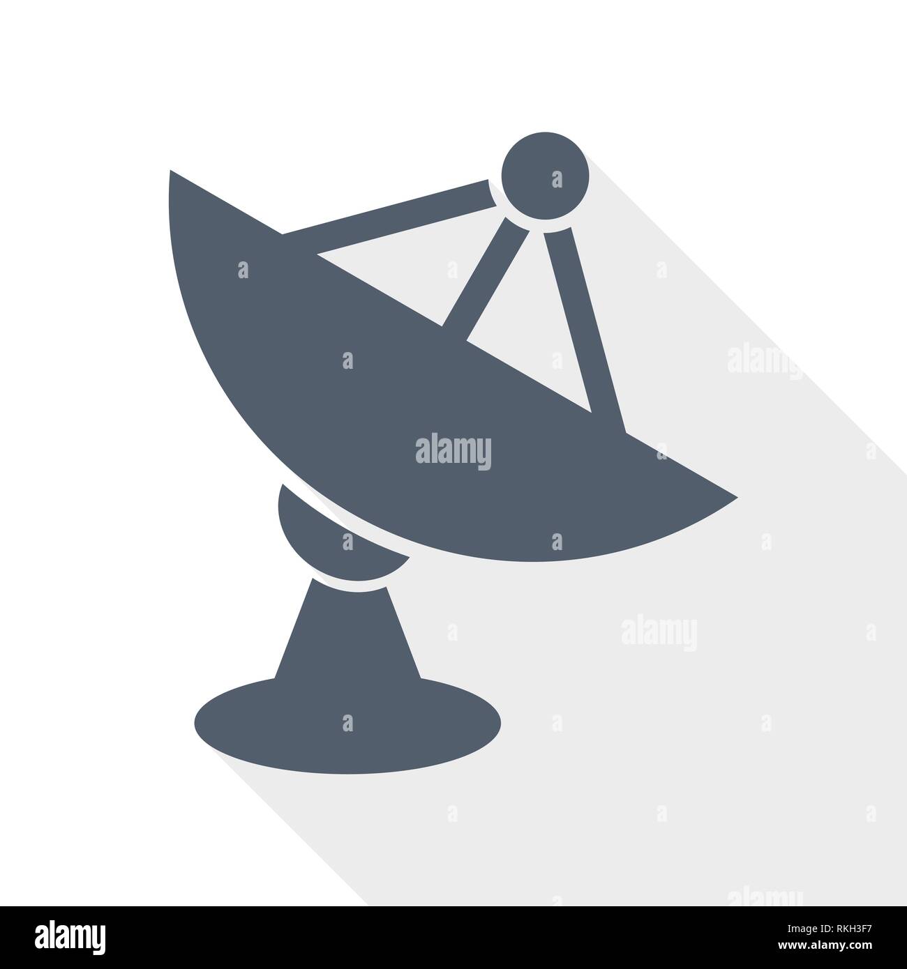 Radar satellite dish, antenna flat design vector icon Stock Vector