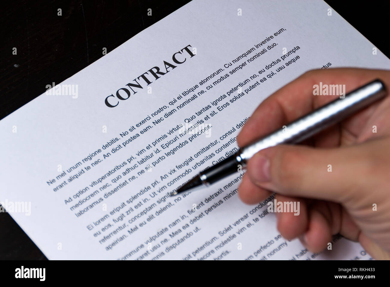 Shot depicting a signing of a legal binding contract between two parties Stock Photo Alamy