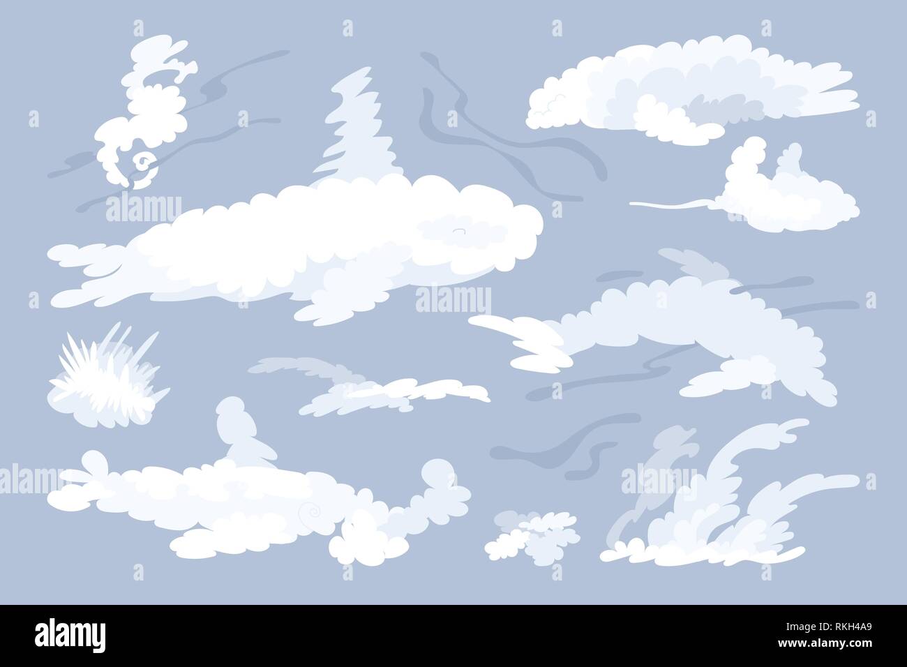 vector animal shaped cloud. Flat pastel set Stock Vector