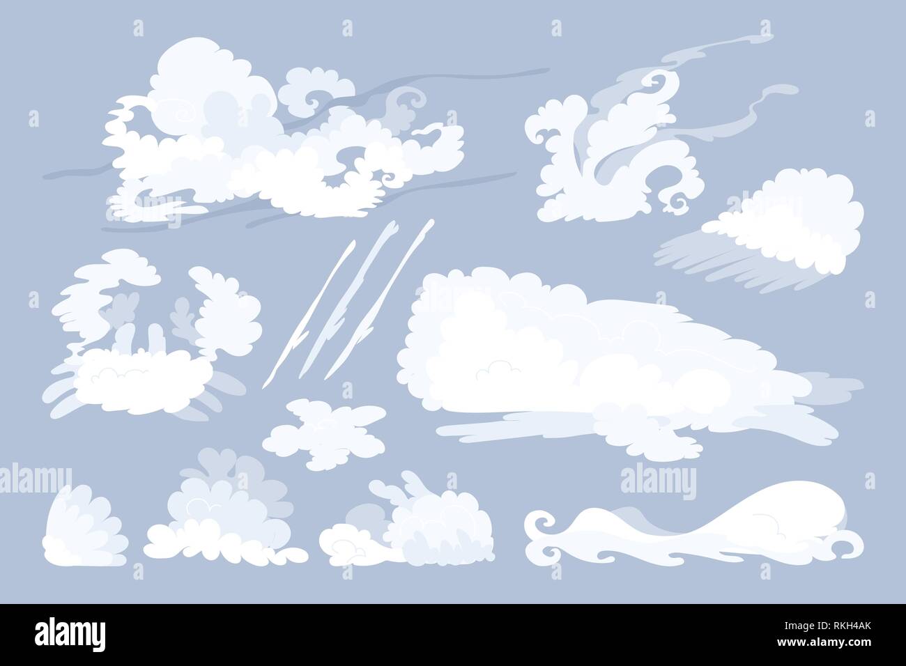 vector animal shaped cloud. Flat pastel set Stock Vector