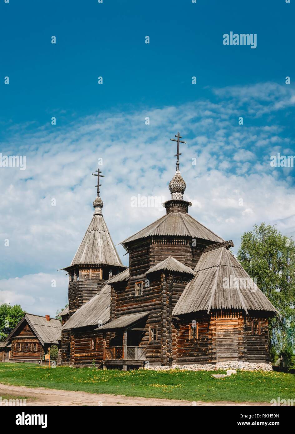 Traditional Russian Wooden Church Of The Resurrection From Village Of ...