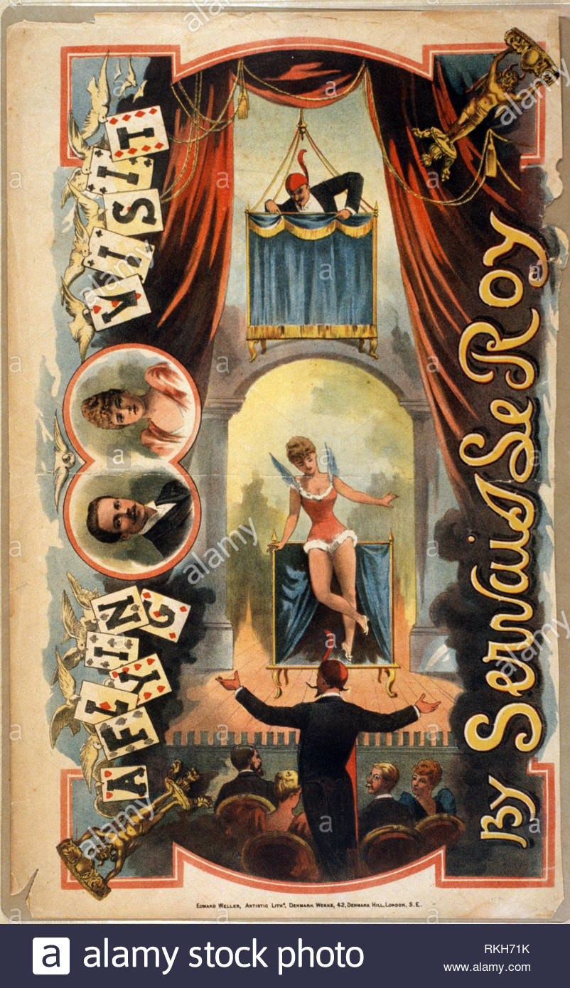 Magic poster, vintage publicity poster from late 1800s Stock Photo
